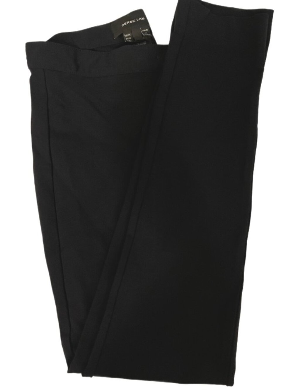 Derek Lam Navy Straight Leg Zip Hook & Eye Stretchy Textured Pants Blue Size 6